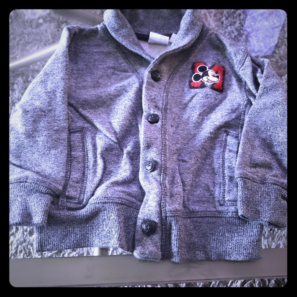 Adorable Gray Mickey Cardigan
